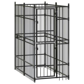 Dog Kennel Black Powder-coated steel One Size Durable