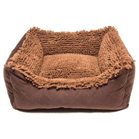 DGS Pet Products Dirty Dog Lounger Bed Small Brown 22" x 20" x 8" (Color: Brown, size: medium)