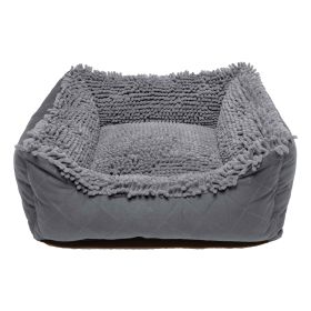 DGS Pet Products Dirty Dog Lounger Bed Small Brown 22" x 20" x 8" (Color: Cool Grey, size: large)