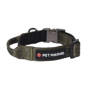 PET MARVELHigh Performance Tactical Dog Collar 1.25 In Wide With Handle (Option: Army Green-Large)