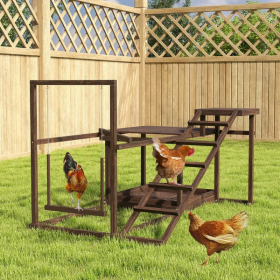 Wooden Chicken Activity Play Set With Perch, Swing, Ladder, Platforms, Feeder Storage, Coffee (Option: Coffee)