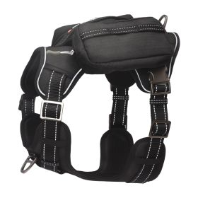 PETMARVEL High-Perfomance Tactical Dog Harness With Backpack, No Pull Front Clip & Metal Buckles (Option: Black-Small)